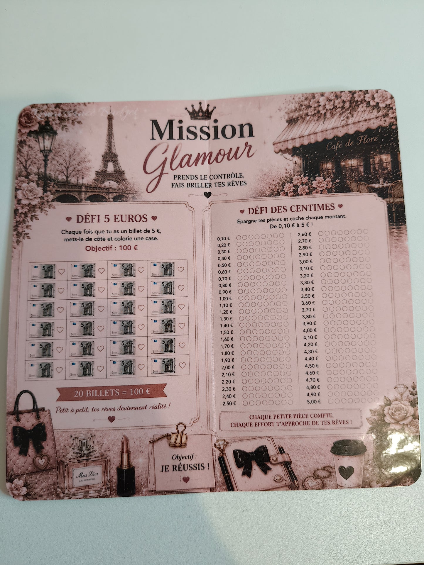 Défis Plateau Épargne – Collection Glamour | Jeux d’épargne 18 × 18 cm