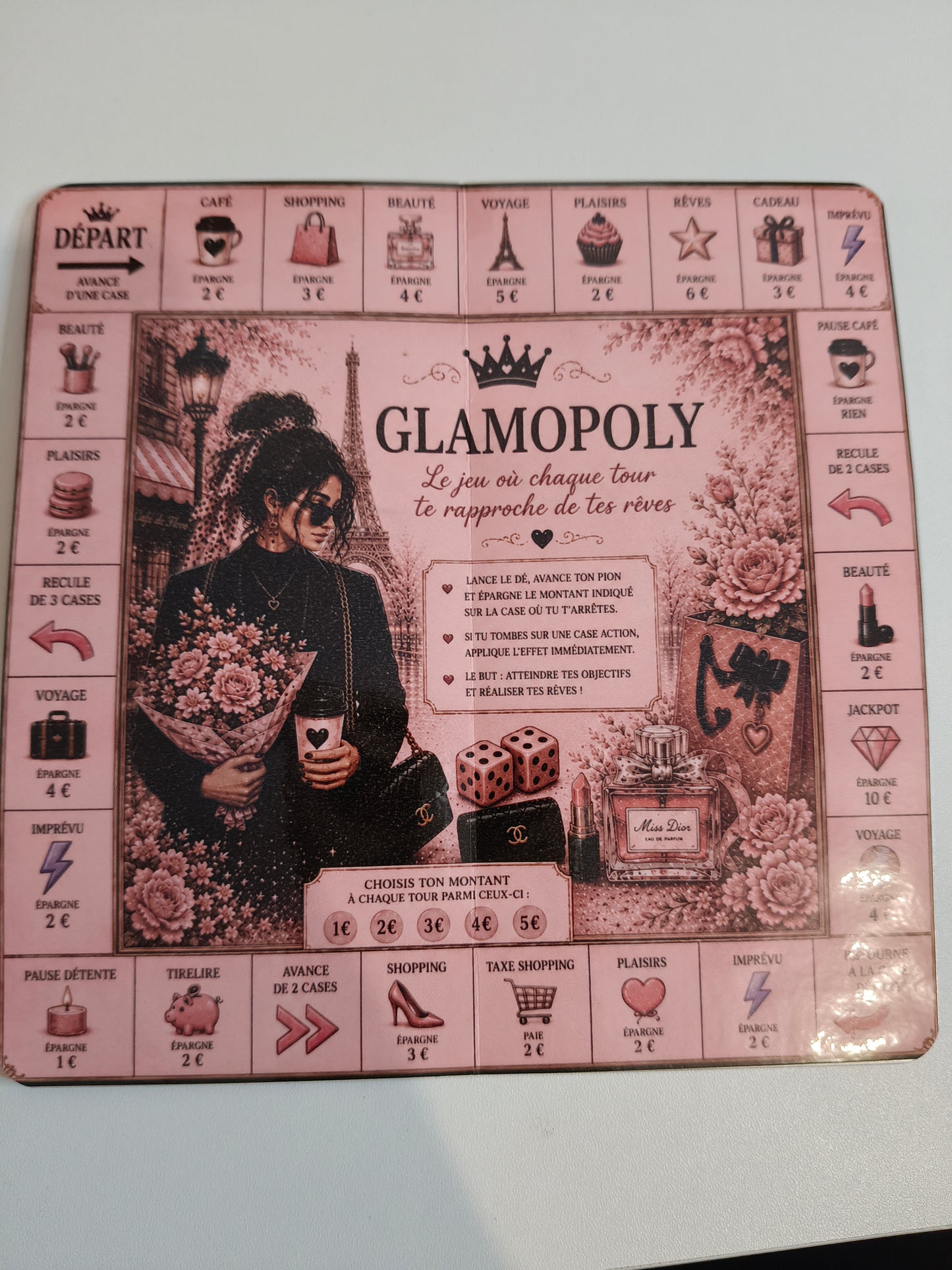 Défis Plateau Épargne – Collection Glamour | Jeux d’épargne 18 × 18 cm