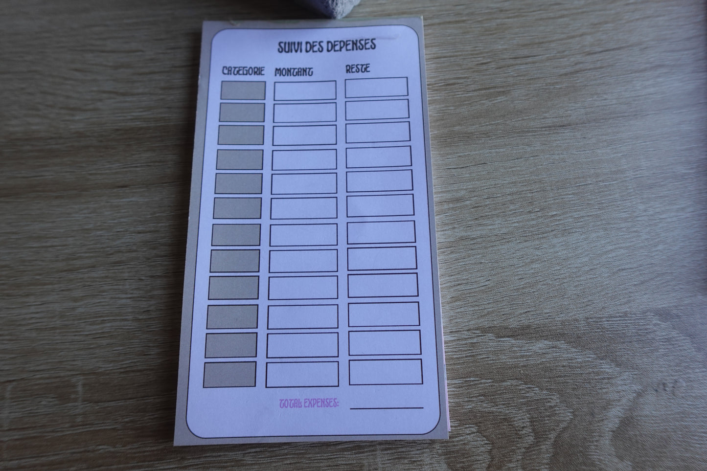 Bloc de Trackers A6 — Suivi simple & visuel de tes dépenses