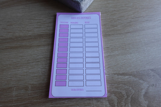 Bloc de Trackers A6 — Suivi simple & visuel de tes dépenses