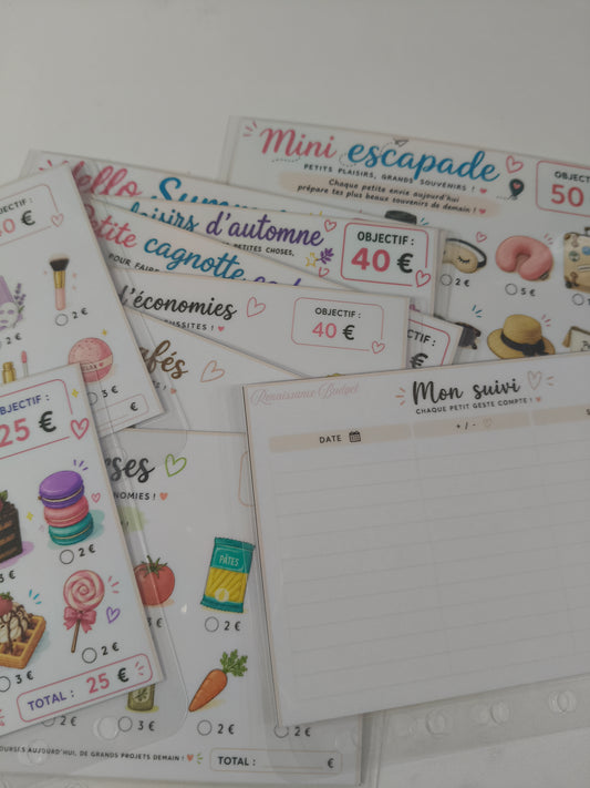 Mini Défis Épargne A7 – Enveloppe + Tracker de suivi