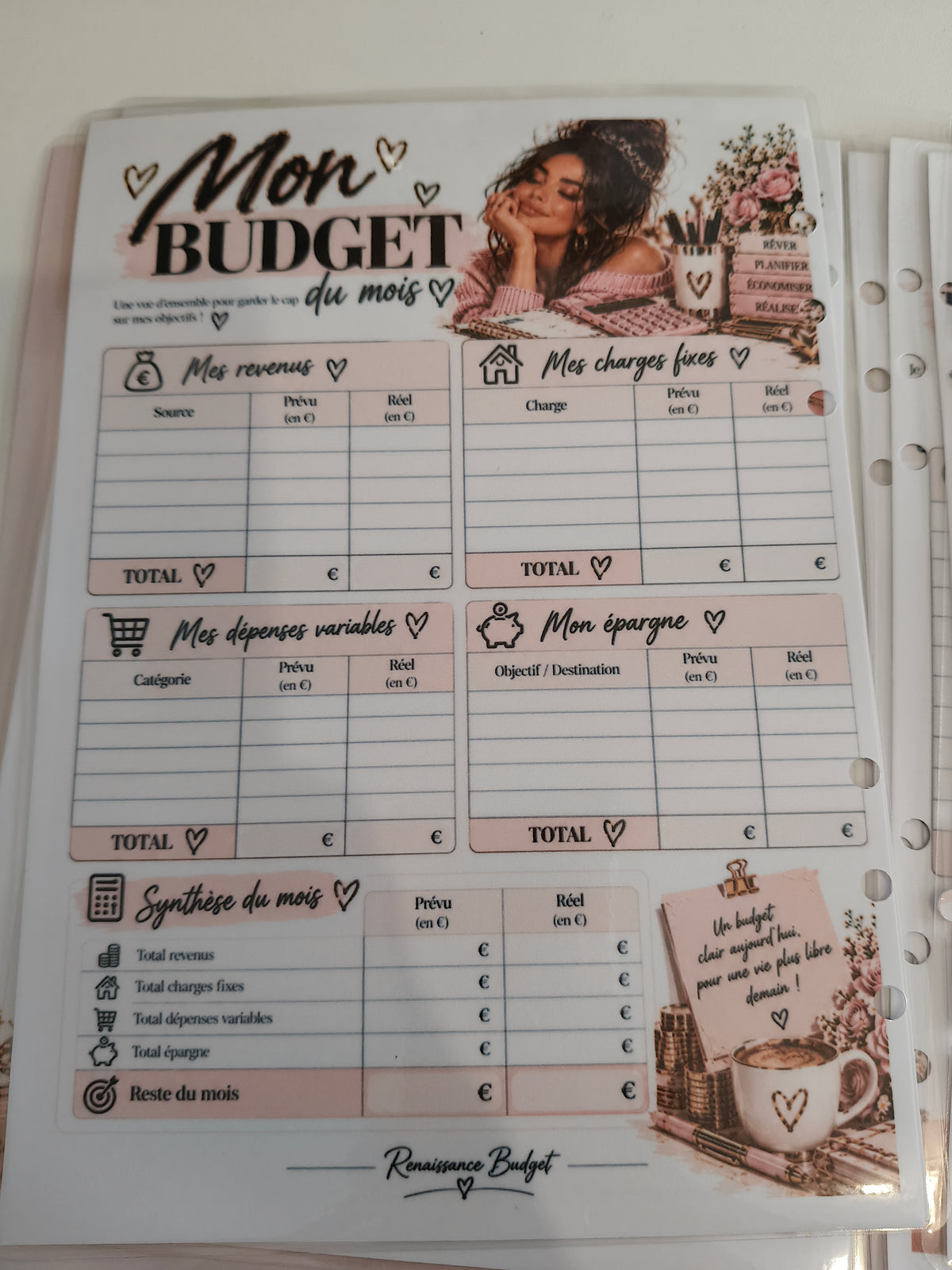 💗 MON BUDGET — Planner mensuel réutilisable