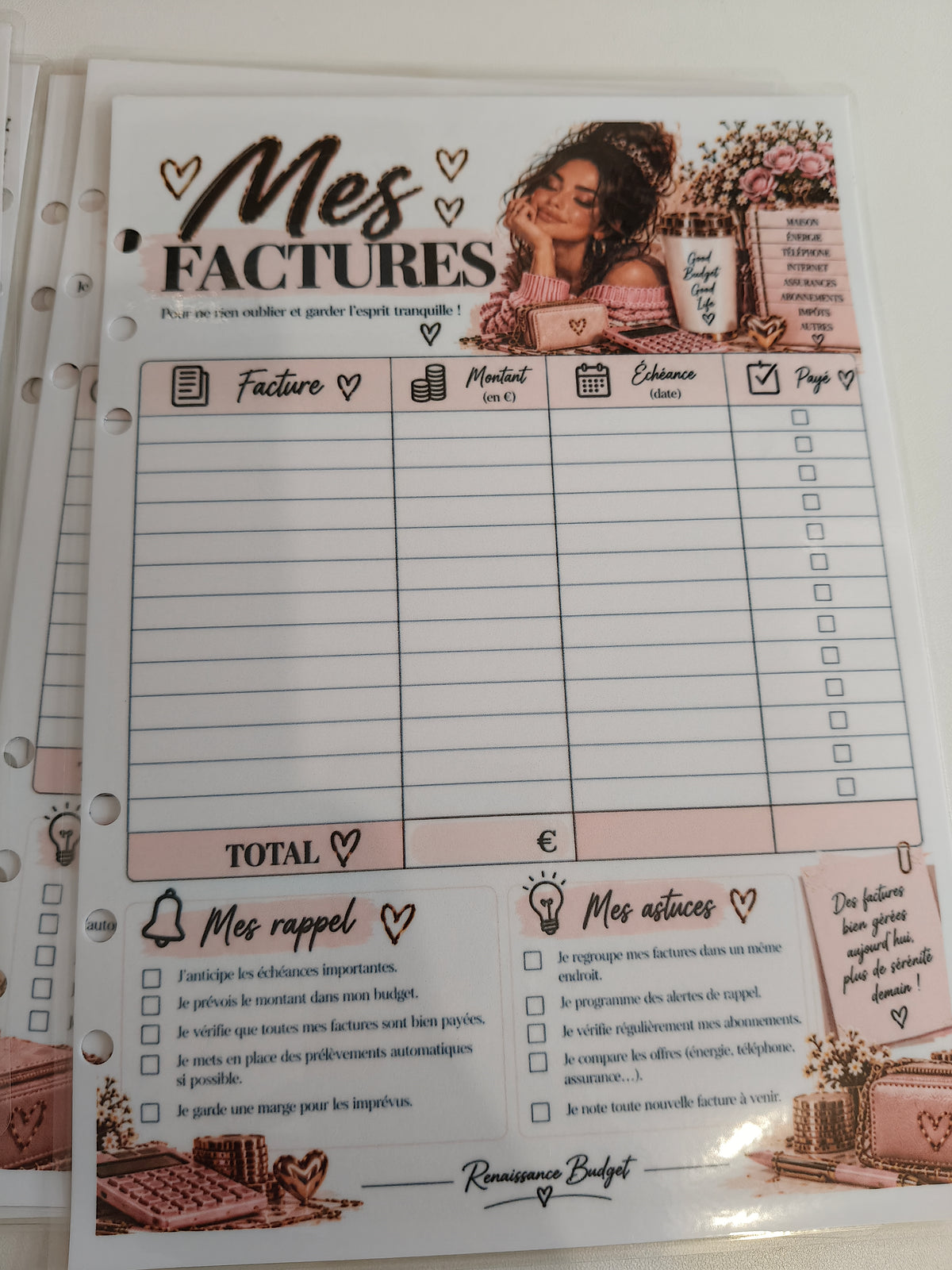 💗 MON BUDGET — Planner mensuel réutilisable