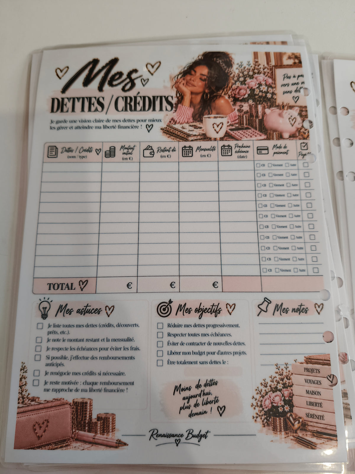 💗 MON BUDGET — Planner mensuel réutilisable