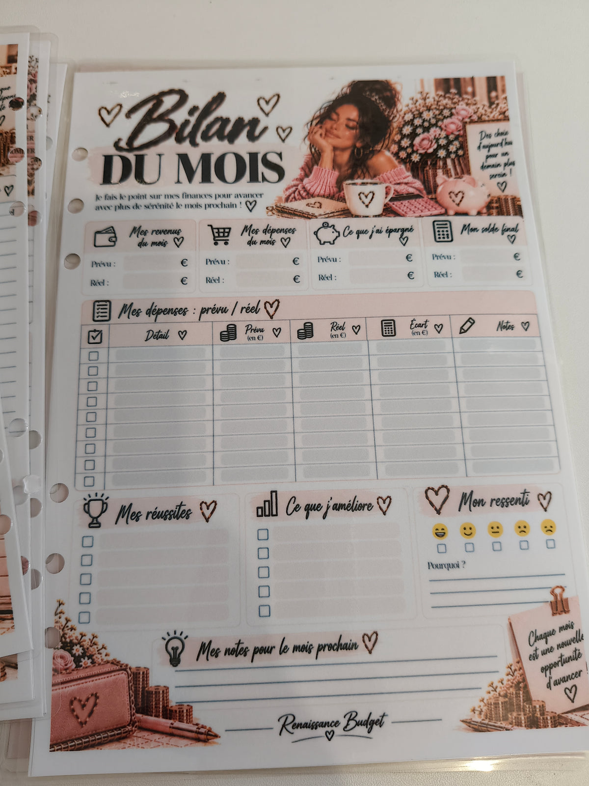 💗 MON BUDGET — Planner mensuel réutilisable